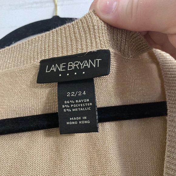 Lane Bryant Sweater Gold Glitter Sparkle Plus Size Size 22/24 - Picture 2 of 3